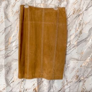 Doncaster Leather Suede tan skirt size 8